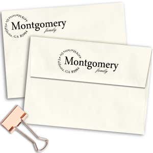 Semi Circle Family Custom Address Stamp Imprint Example