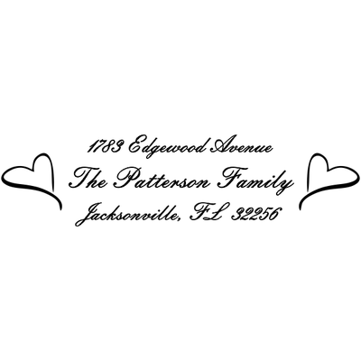 Twin Heart Custom Address Stamp