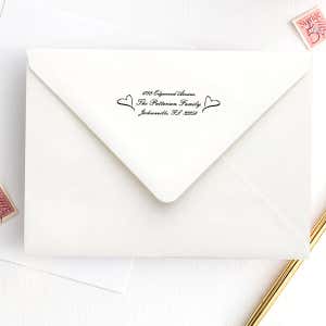 Twin Heart Custom Address Stamp Imprint Example