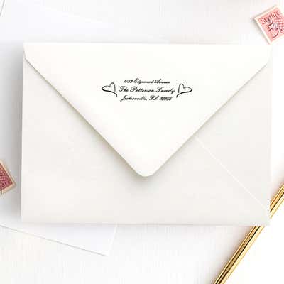 Twin Heart Custom Address Stamp - alternate view