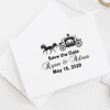 Fairytale Carriage Save The Date Rubber Stamp Imprint Example
