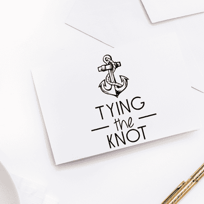 Nautical Anchor Save The Date Rubber Stamp - alternate view