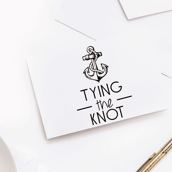 Nautical Anchor Save The Date Rubber Stamp Imprint Example