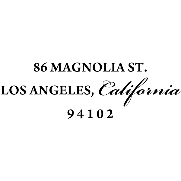 Caligraphy rubber address stamp