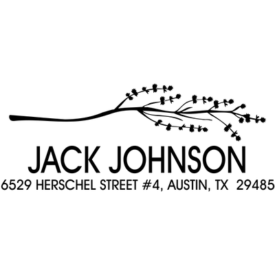 Decorative Tree Branch Custom Return Address Stamp