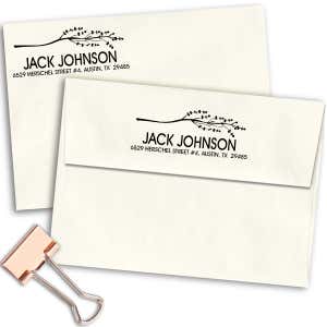 Decorative Tree Branch Custom Return Address Stamp Imprint Example