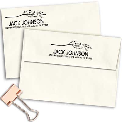 Decorative Tree Branch Custom Return Address Stamp - alternate view