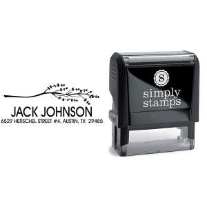Decorative Tree Branch Custom Return Address Stamp Body and Design