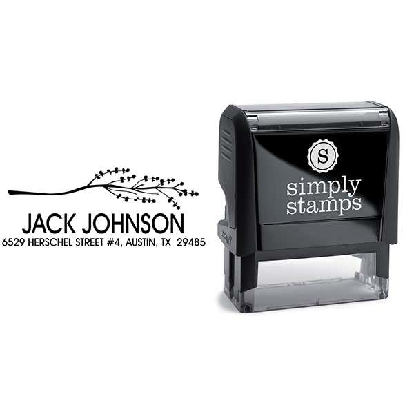 Decorative Tree Branch Custom Return Address Stamp Body and Design