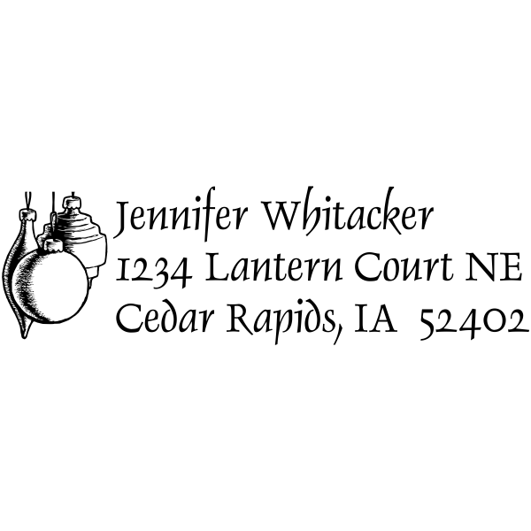 Custom Holiday Ornaments address stamp