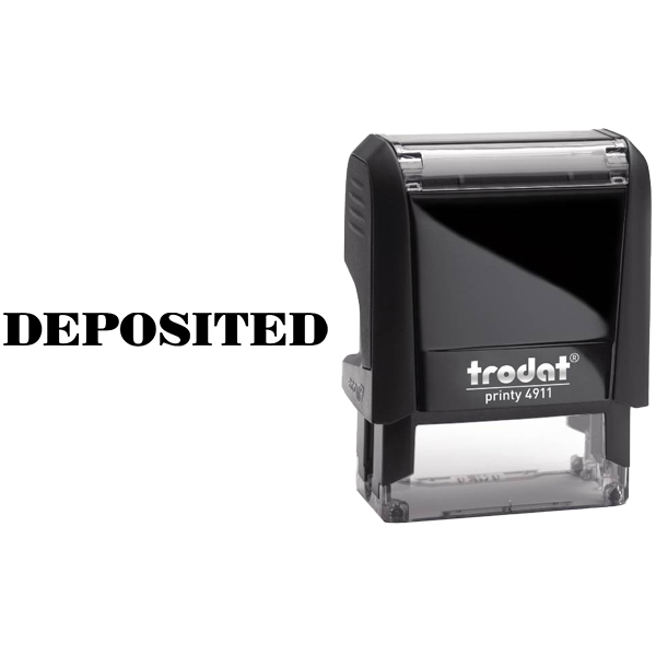 DEPOSITED Mobile Check Deposit Rubber Stamp Body and Design