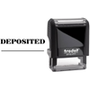 DEPOSITED Date Space Mobile Check Deposit Rubber Stamp Body and Design