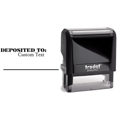 Custom DEPOSITED TO Date Space Mobile Check Deposit Rubber Stamp - alternate view