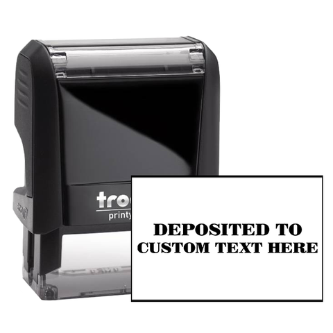 Custom DEPOSITED TO Mobile Check Deposit Rubber Stamp