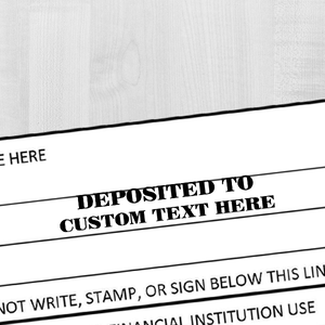 Custom DEPOSITED TO Mobile Check Deposit Rubber Stamp Imprint Example