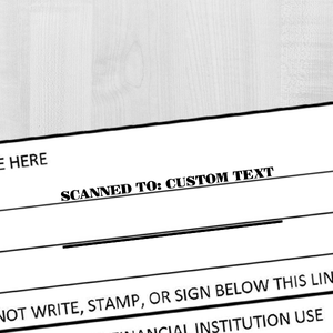 Custom SCANNED TO Paypal Date Space Mobile Deposit Rubber Stamp Imprint Example