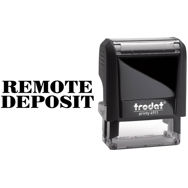 REMOTE DEPOSIT Mobile Check Deposit Rubber Stamp Body and Design