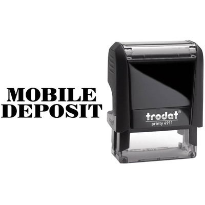 MOBILE DEPOSIT Mobile Check Deposit Rubber Stamp Body and Design