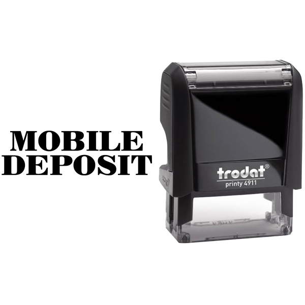 MOBILE DEPOSIT Mobile Check Deposit Rubber Stamp Body and Design