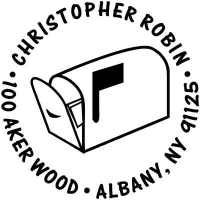Flag Up Mailbox Return Address Stamp