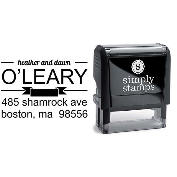 Banner Divide Return Address Stamp Body and Design