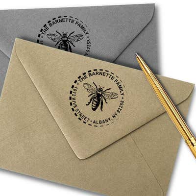 Sitting Hornet Return Address Stamp - alternate view