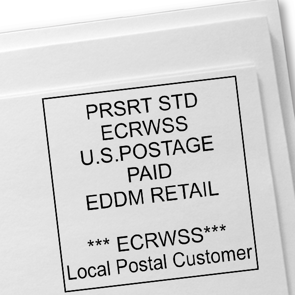 EDDM U.S. Postage Presorted ECRWSS Local Postal Customer Stamp Imprint Example