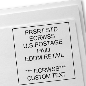 EDDM U.S. Postage Presorted ECRWSS Custom Text Stamp Imprint Example