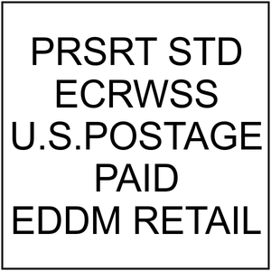 Postage Paid mail office rubber stamp