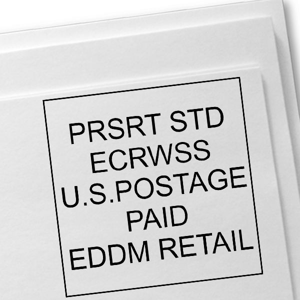 EDDM U.S. Postage Presorted ECRWSS Stock Stamp Imprint Example