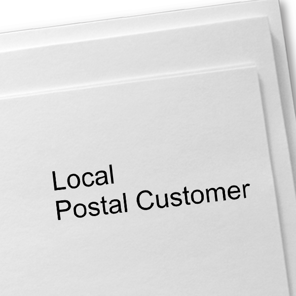 Local Postal Customer Stamp Imprint Example