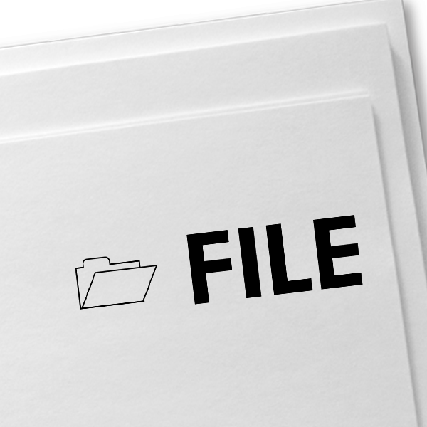 FILE with Folder Stock Stamp