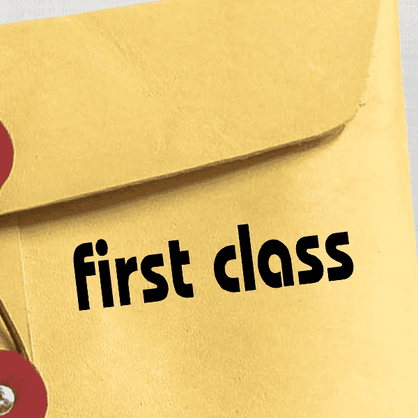 FIRST CLASS Lower Case Stock Stamp