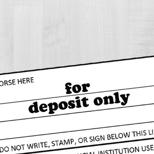 FOR DEPOSIT ONLY Lower Case Stock Stamp 