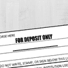 FOR DEPOSIT ONLY with Line Stock Stamp