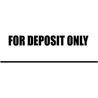 FOR DEPOSIT ONLY with Line Stock Stamp - alternate view