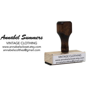 Bold Cursive Business Card Stamp Body and Design