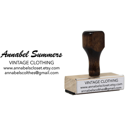 Bold Cursive Business Card Stamp - alternate view