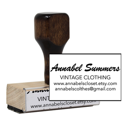 Bold Cursive Business Card Stamp