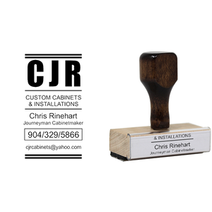 Bold Initials Business Card Stamp Body and Design