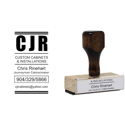 Bold Initials Business Card Stamp - alternate view