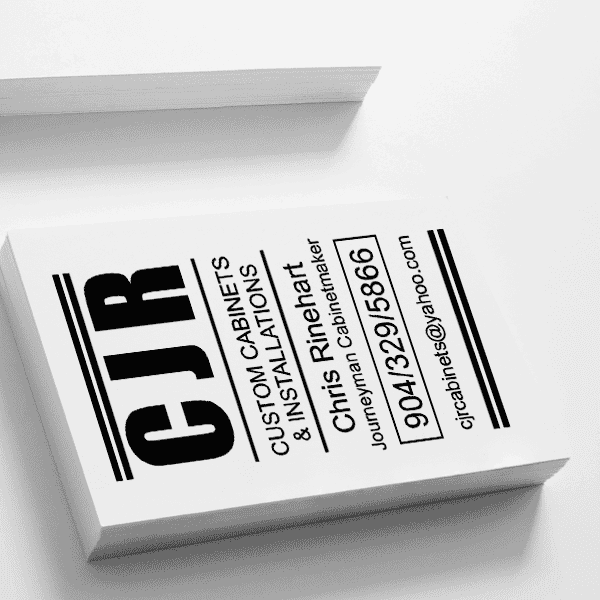 Bold Initials Business Card Stamp Imprint Example