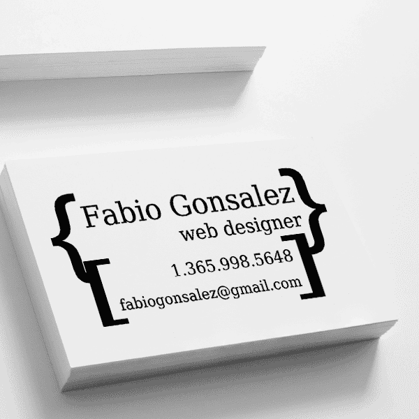 Brackets Business Card Stamp Imprint Example