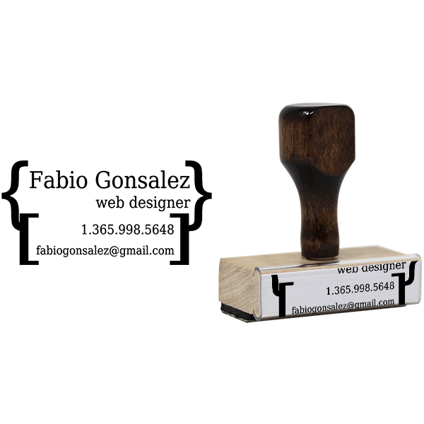 Brackets Business Card Stamp Body and Design
