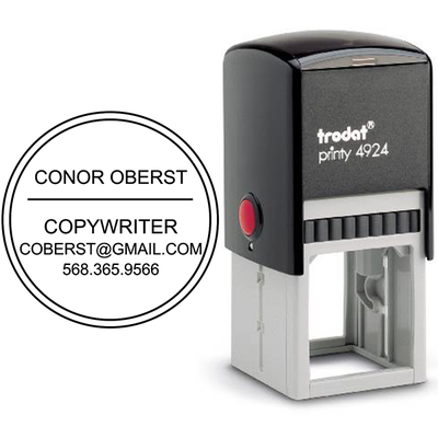 Circle Bordered Business Card Stamp - alternate view