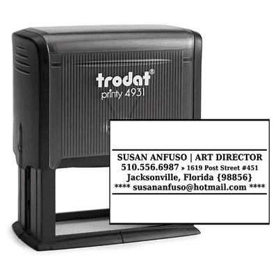 Lines and Stars Business Card Stamp