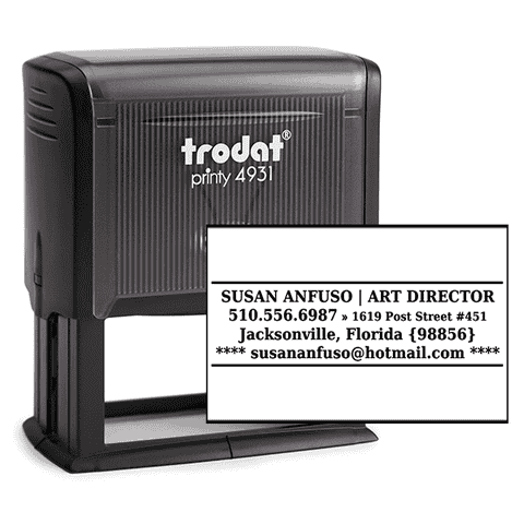 Lines and Stars Business Card Stamp
