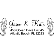 Cursive Seahorse Return Address Stamp