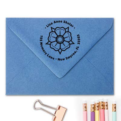 Flower Petal Custom Address Stamp - alternate view