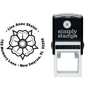Flower Petal Custom Address Stamp Body and Design